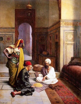 Árabe Painting - El adivino Ludwig Deutsch Orientalismo Árabe